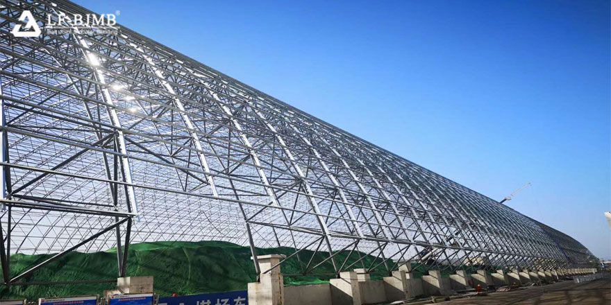 prefab space frame bulk storage shed roof 