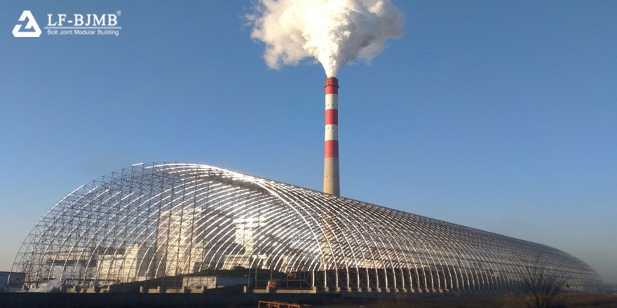 barrel space frame structure coal storage shed