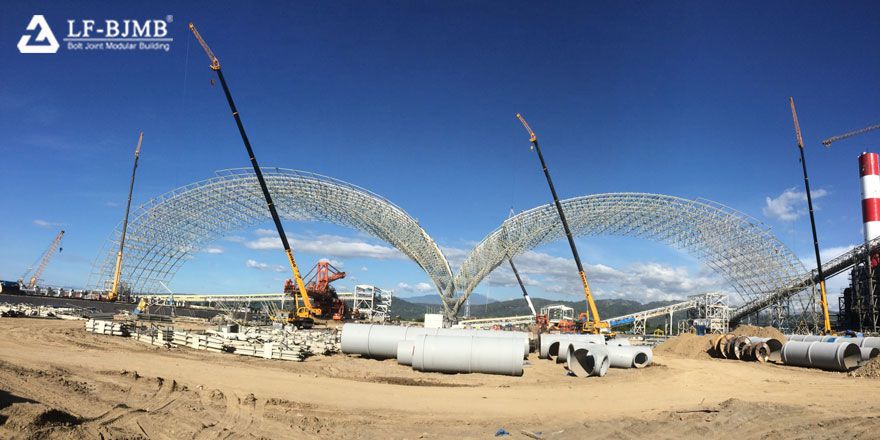 large span space frame structure coal storage shed roof 