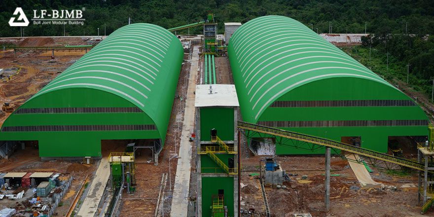  Space Frame  Barrel Clinker Cement  Storage Shed 