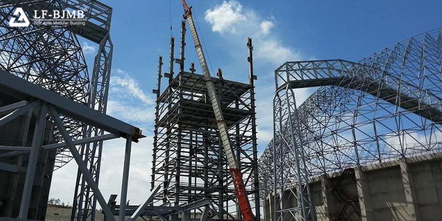 long span dry coal shed roof