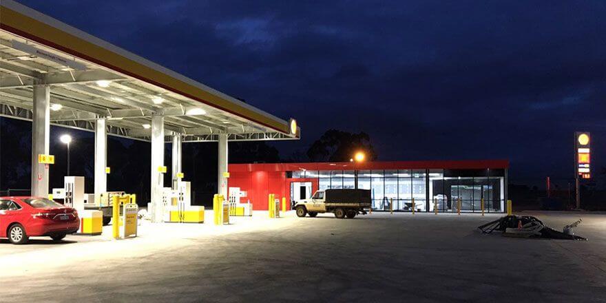 steel structure petrol station canopy