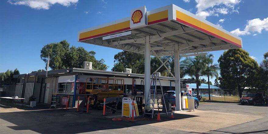 steel structure petrol station canopy