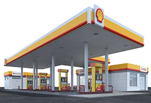 Why are the steel structure ceilings of gas stations mostly flat roofs
