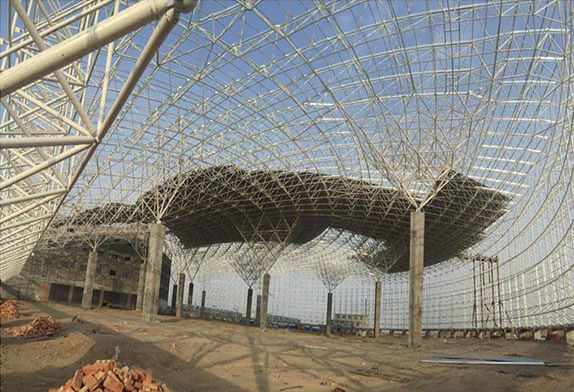 The space frame processing is all composed of cold-formed thin-walled steel component system
