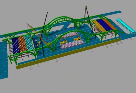 Schematic diagram of roof inclined beam construction plan