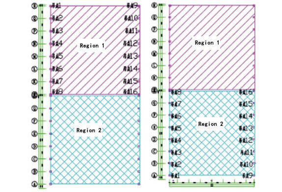 Plane layout of hoisting points