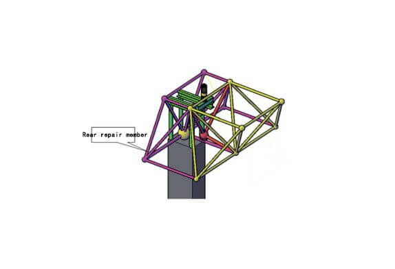 supplementary rod at the support of the original structure