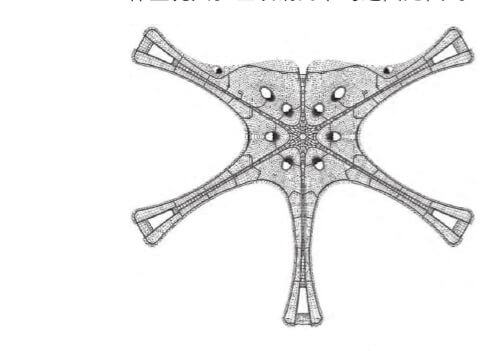 Roof steel space frame drawing