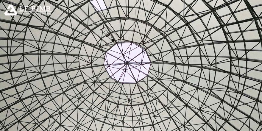 large span dome roof space frame hall