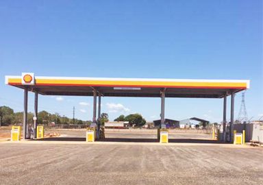 Australian Shell Gas Station Steel Roof|Petrol Pump Canopy Supplier
