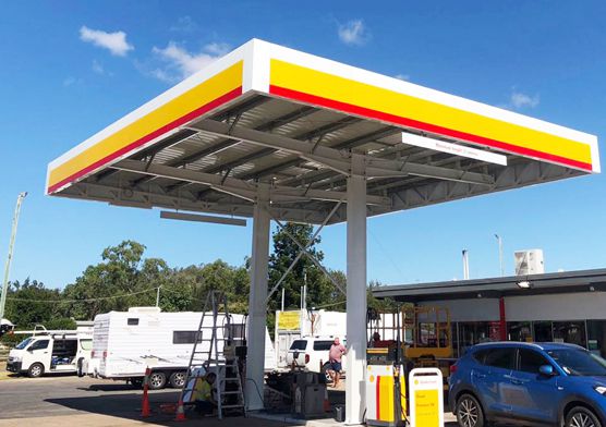 Australian Small Gas Station Steel Structure Canopy|Fuel Pump Canopy Manufacturer