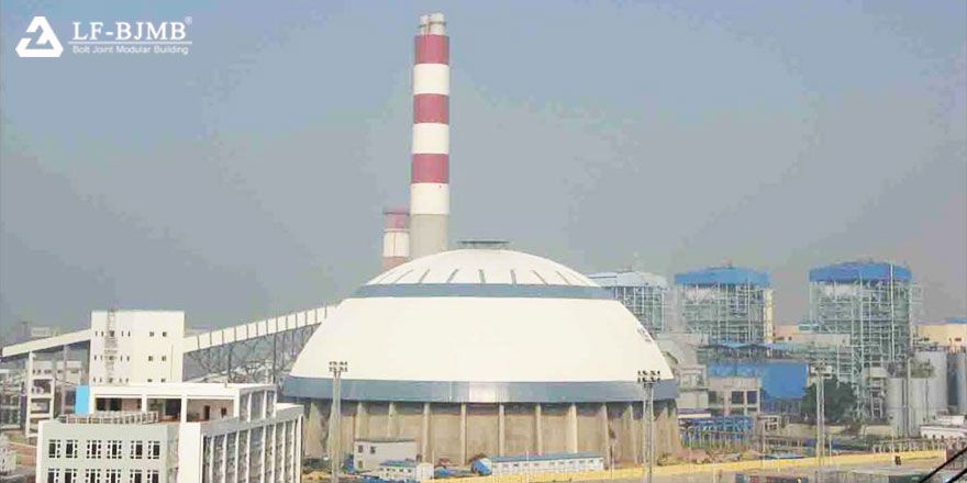 dome roof space frame coal storage shed