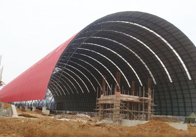 Prefab Barrel Space Frame Cement Plant Storage Shed