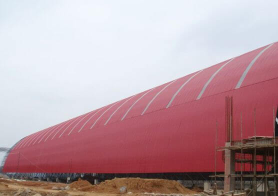 Prefab Barrel Space Frame Cement Plant Storage Shed