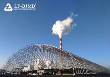 Prefab Large Span Barrel Space Frame Coal Storage Shed Structure