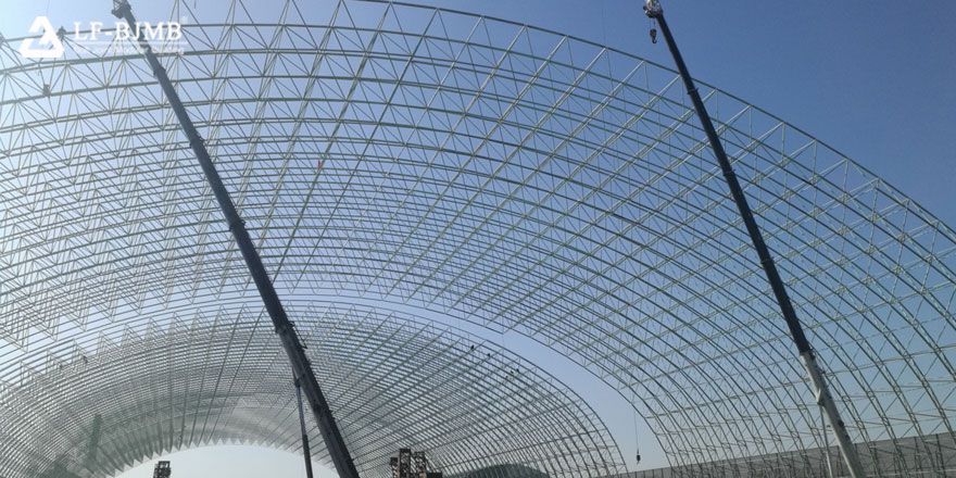 Large Span Space Frame Structure Barrel Dry Coal Storage Shed Project