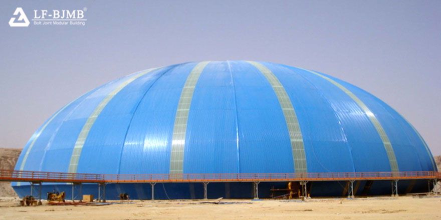 bulk dome roof clinker storage shed
