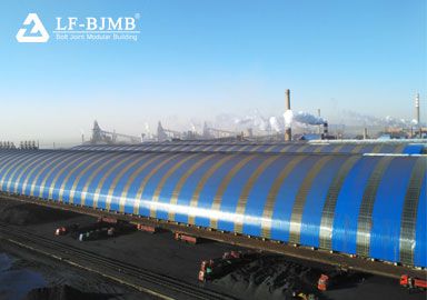 Light Steel Structure Space Frame Raw Material Storage Shed Project