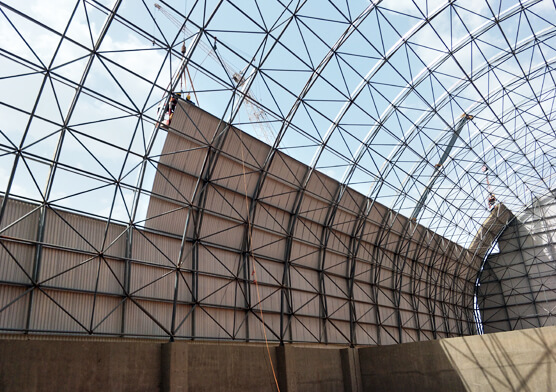 TKIS-Burkina Faso dome clinker storage shed &barrel additive storage shed