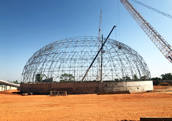 TKIS-Burkina Faso dome clinker storage shed &barrel additive storage shed