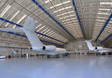 Prefab steel space frame hangar building metal aircraft hangar