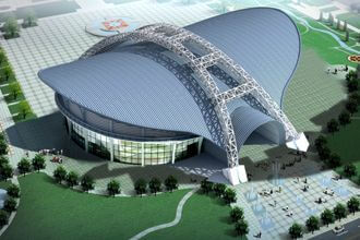 What preparations need to be done before the stadium space frame is installed?