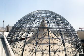 Spherical space frame structure inspection scheme