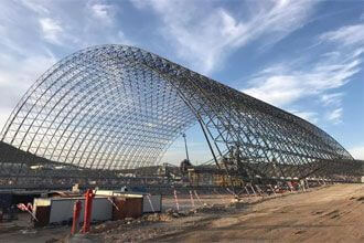 Large coal shed space frame in power plant