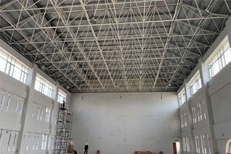 Steel space frame and roofing project of national fitness center