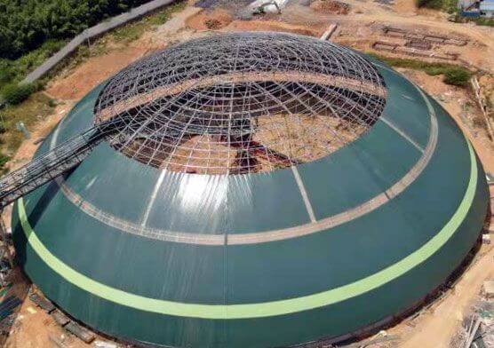Cement clinker production line steel structure space frame project