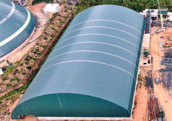 Cement clinker production line steel structure space frame project