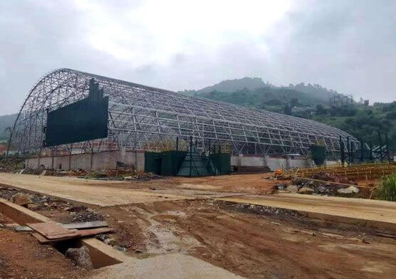 Cement clinker production line steel structure space frame project