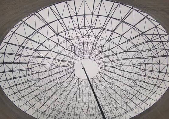 Cement clinker production line steel structure space frame project