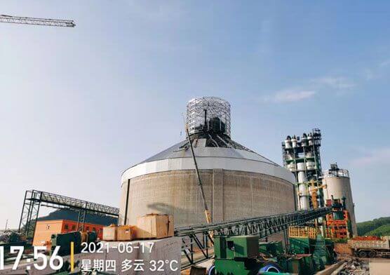 Cement clinker production line steel structure space frame project