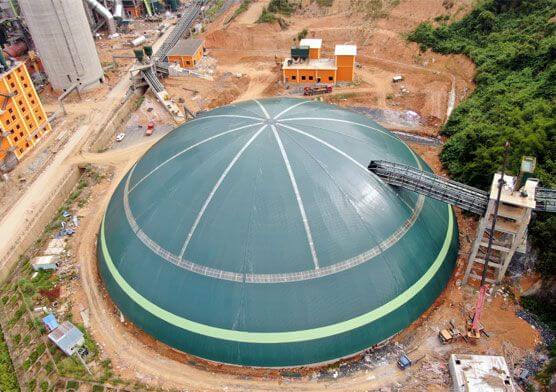 Cement clinker production line steel structure space frame project