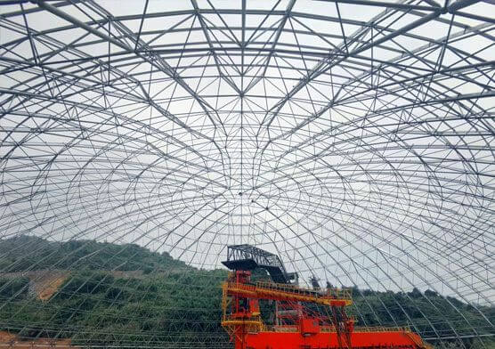Cement clinker production line steel structure space frame project