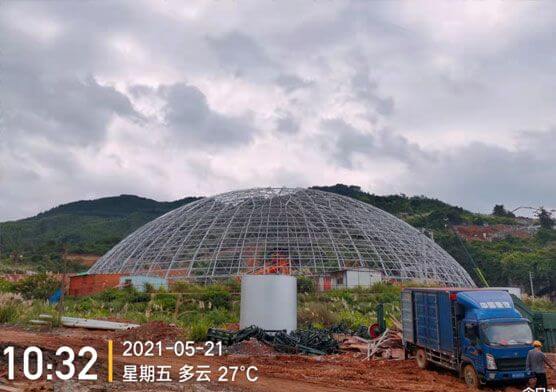 Cement clinker production line steel structure space frame project