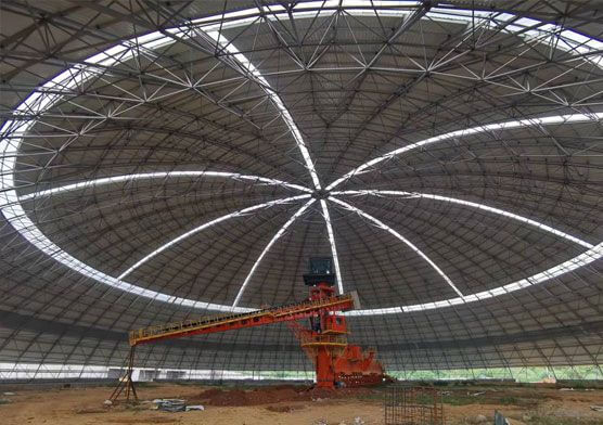 Cement clinker production line steel structure space frame project
