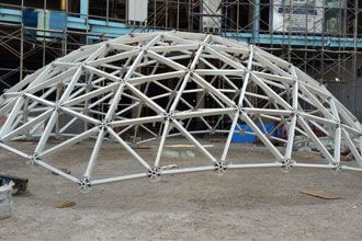 Development of large-span dome reticulated shell structures at home and abroad