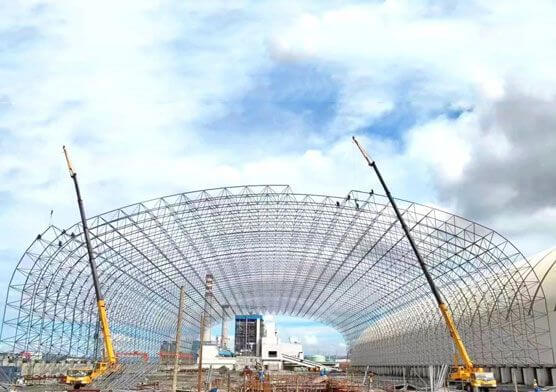 Large Span Steel Structure Arch Building Dry Coal Storage Shed Construction Of  5# Thermal Power Plant