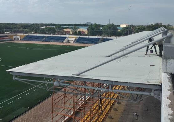 South Sudan Sport Football Stadium Bleacher Canopy With Space Frame Cantilever Design