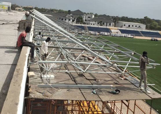 South Sudan Sport Football Stadium Bleacher Canopy With Space Frame Cantilever Design