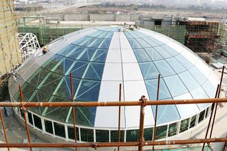 Pre-stressed Steel Structure Glass Dome Roof Construction