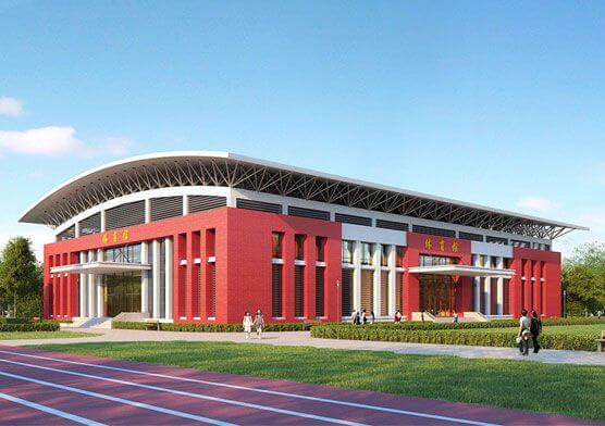 High School Steel Space Frame Structure Roof Basketball Stadium Construction