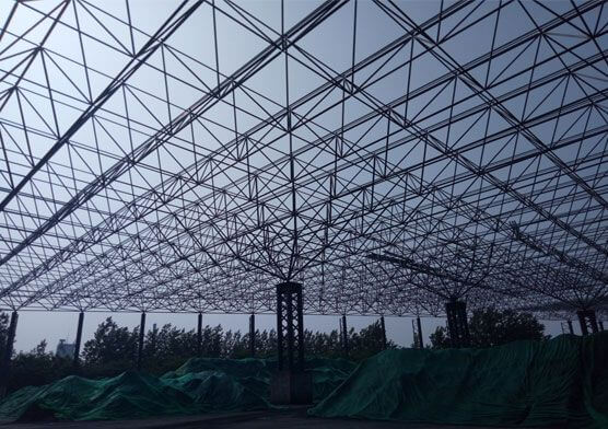 Large-Span Steel Structure Space Frame Fine Powder Yard Bulk  Material Storage Shed