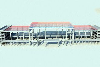 Steel structure roof construction of main station room of Nanchang Station