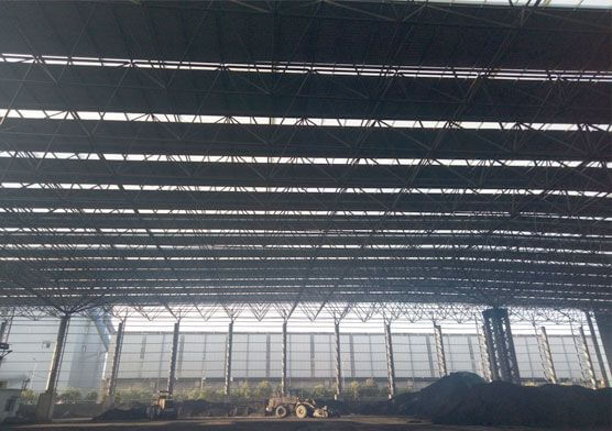 Large-Span Steel Structure Space Frame Fine Powder Yard Bulk  Material Storage Shed