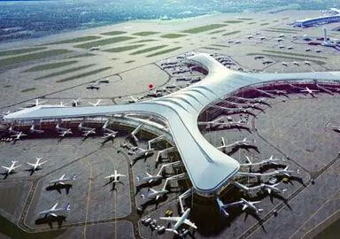 Prefab Corridor Project Metallic Building Steel Structure Roof For T3B Airport terminal