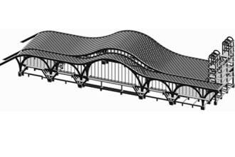 Large span arch steel structure railway station construction